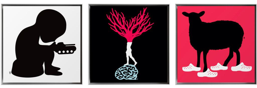Art Prints · One-of-a-Kind Works · Collectibles 2 MJ GERAHMT 03 NACHTTIERE